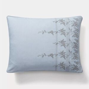 New Lauren Ralph Lauren Carolyne Embroidery Down Blue Throw Pillow (15" × 20")